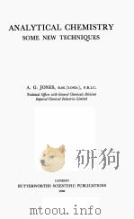 ANALYTICAL CHEMISTRY SOME NEW TECHNIQUES（1960 PDF版）