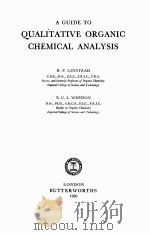 A GUIDE TO QUALITATIVE ORGANIC CHEMICAL ANALYSIS 1956 PDF电子版封面