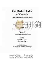THE BARKER INDEX OF CRYSTALS VOLUME II PART 2 1956 PDF电子版封面