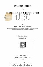 INTRODUCTION TO INORGANIC CHEMISTRY 1922 PDF电子版封面