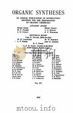 ORGANIC SYNTHESES VOLUME XV 1935 PDF电子版封面
