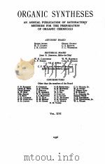 ORGANIC SYNTHESES VOLUME XVI 1936 PDF电子版封面