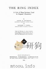 THE RING INDEX A LIST OF RING SYSTEMS USED IN ORGANIC CHEMISTRY（1940 PDF版）