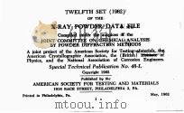 TWELFTH SET (1962) OF THE X-RAY POWDER DATA FILE VOL. 2 1962 PDF电子版封面