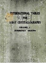 INTERNATIONAL TABLES FOR X-RAY CRYSTALLOGRAPHY VOLUME I SYMMETRY GROUPS PDF电子版封面 NORMAN F.M. HENRY AND KATHLEEN