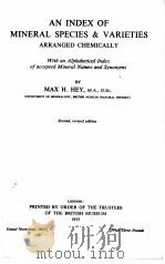 AN INDEX OF MINERAL SPECIES AND VARIETIES ARRANGED CHEMICALLY（1955 PDF版）
