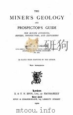 THE MINER‘S GEOLOGY AND PROSPECTOR‘S GUIDE（1920 PDF版）