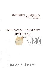 ISOSTASY AND ISOSTATIC HYPOTHESES（ PDF版）