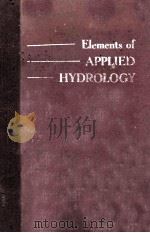 ELEMENTS OF APPLIED HYDROLOGY（ PDF版）