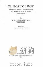 CLIMATOLOGY TREATED MAINLY IN RELATION TO DISTRIBUTION IN TIME AND PLACE（1949 PDF版）