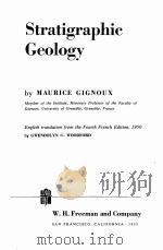 STRATIGRAPHIC GEOLOGY 1955 PDF电子版封面 MAURICE GIGNOUX