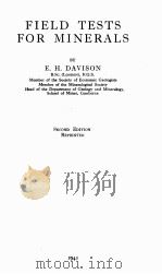 FIELD TESTS FOR MINERALS SECOND EDITION（1941 PDF版）