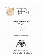 TERTIARY VERTEBRATES FROM MONGOLIA 1924 PDF电子版封面 MAX SCHLOSSER