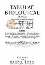 TABULAE BIOLOGICAE SUPPLEMENT I BAND V（1929 PDF版）