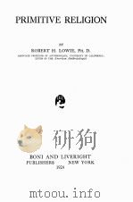 PRIMITIVE RELIGION（1924 PDF版）