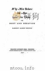 WHY MEN BEHAVE LIKE APES AND VICE VERSA OR BODY AND BEHAVIOR（1941 PDF版）