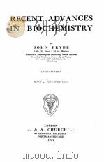 RECENT ADVANCES IN BIOCHEMISTRY THIRD EDITION（1931 PDF版）