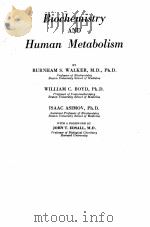 BIOCHEMISTRY AND HUMAN METABOLISM 1952 PDF电子版封面 BURNHAM S. WALKER