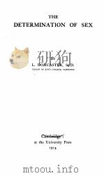 THE DETERMINATION OF SEX（1914 PDF版）