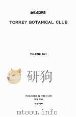 MEMOIRS OF THE TORREY BOTANICAL CLUB VOLUME XV-XVI（1914 PDF版）