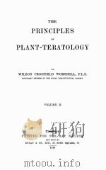 THE PRINCIPLES OF PLANT-TERATOLOGY VOLUME II（1916 PDF版）