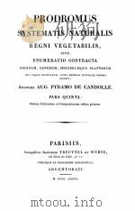 PRODROMUS SYSTEMATIS NATURALIS REGNI VEGETABILIS PARS V     PDF电子版封面     