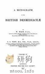 A MONOGRAPH OF THE BRITISH DESMIDIACEAE VOLUME IV（1912 PDF版）