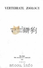 VERTEBRATE ZOOLOGY（1920 PDF版）