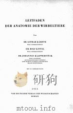LEITFADEN DER ANATOMIE DER WIRBELTIERE 1955 PDF电子版封面