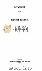 CATALOGUE OF THE BIRDS IN THE BRITISH MUSEUM VOLUME I（1874 PDF版）