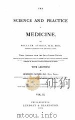 THE SCIENCE AND PRACTICE OF MEDICINE VOLUME II 1872 PDF电子版封面