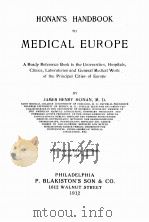 HONAN‘S HANDBOOK TO MEDICAL EUROPE 1912 PDF电子版封面
