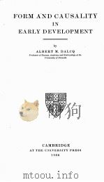 FORM AND CAUSALITY IN EARLY DEVELOPMENT（ PDF版）