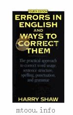ERRORS IN ENGLISH AND WAYS TO CORRECT THEM PDF电子版封面 0064610446