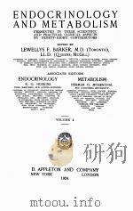 ENDOCRINOLOGY AND METABOLISM VOLUME 4（1924 PDF版）