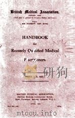 HANDBOOK OF RECENTAL QUALIFIED MEDICAL PRACTITIONERS 1926 PDF电子版封面