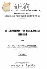 DE ANOPHELINEN VAN NEDERLANDSCH OOST-INDIE 1921 PDF电子版封面