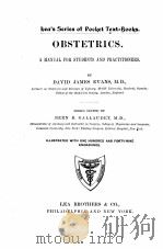 OBSTETRICS A MANUAL FOR STUDENTS AND PRACTITIONERS PDF电子版封面