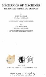 MECHANICS OF MACHINES ELEMENTARY THEORY AND EXAMPLES（1958 PDF版）