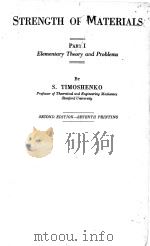 SIRENGTH OF MATERIALS PART I SECOND EDITION PDF电子版封面 S. TIMOSHENKO