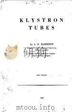 KLYSTRON TUBES FIRST EDITION 1947 PDF电子版封面 A.E.HARRISON