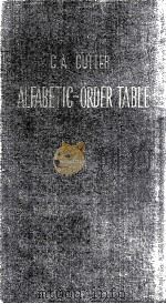 C.A.CUTTER ALFABETIC-ORDER TABLE PDF电子版封面