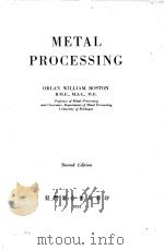 METAL PROCESSING SECOND EDITION 1951 PDF电子版封面