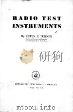 RADIO TEST INSTRUMENTS 1946 PDF电子版封面 RUFUS P.TURNER