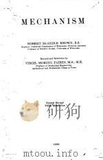 MECHANISM FOURTH EDITION THIRD IMPRESSION 1939 PDF电子版封面
