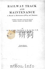 RAILWAY TRACK AND MAINTENANCE FOURTH EDITION PDF电子版封面