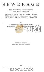 SEWERAGE ELEVENTH EDITION 1936 PDF电子版封面 A.PRESCOTT FOLWELL