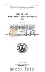 SERVICE AND REGULATORY ANNOUNCEMENTS 1942 1943 PDF电子版封面
