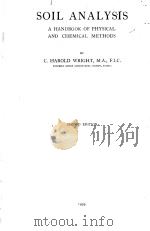 SOIL ANALYSIS SECOND EDITION 1939 PDF电子版封面