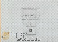 RECUEIL DES COURS 1994 Ⅰ 1995 PDF电子版封面 9041100342